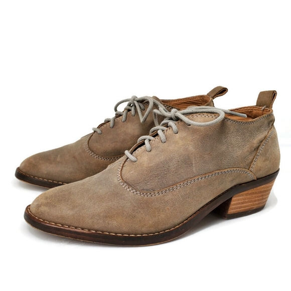 Lucky Brand Shoes - Lucky Brand Fantine Leather Distressed Lace-Up Western Style Boot Shooties